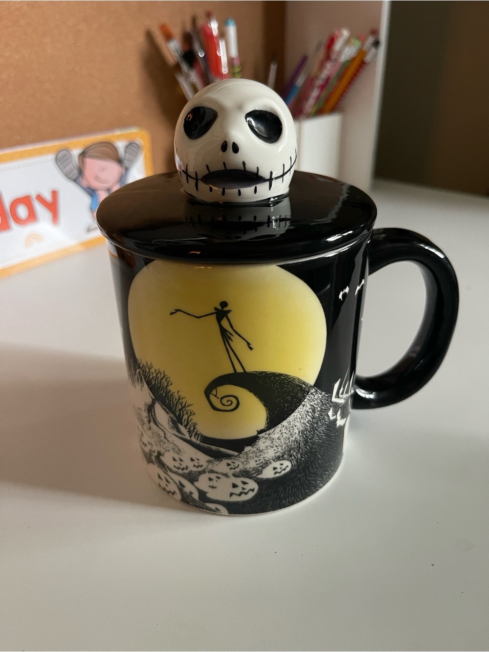 Disney The Nightmare Before Christmas Halloween Ceramic Mug White and Black